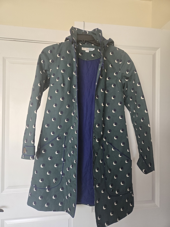 Boden Jackets & Blazers - Dark Green Boden Anya Crescent Print Hooded Raincoat